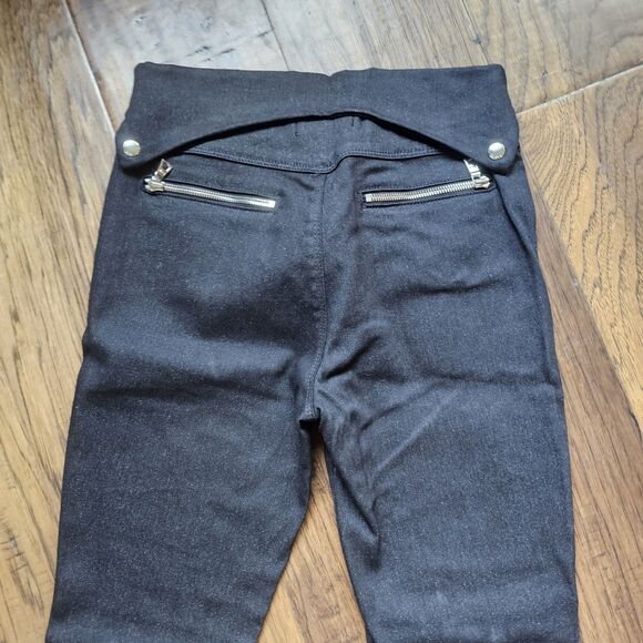 RTA Diavolina Moto Pant Sparkle Black Skinny Leg + Zips Size 26, Gothic - Picture 10 of 10